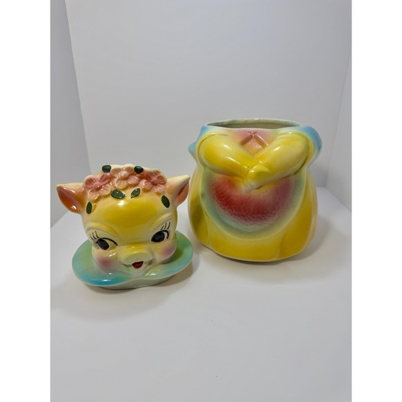 Little miss piggy American bisque cookie jar Vintage - Picture 9 of 9